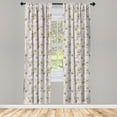 thumbnail image 4 of Ambesonne Floral Window Curtains, Freesia Flower Print, Each 28" W x 95" L, Pale Ceil Blue White, 4 of 4