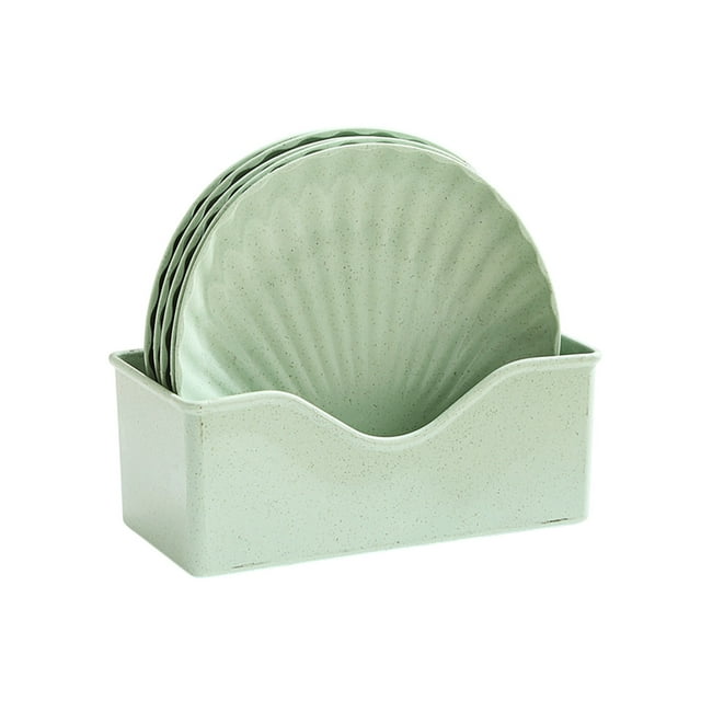 Bwiyojiz Count 5pcs 5.9"L Creatives Shells Smalls Plates Desktop Spit Bones Garbage Crumbss Tray Home Loading Snacks Nut Tableware Set Food Kitchen Utensils, Plastic, Green, Gifts for Yourself