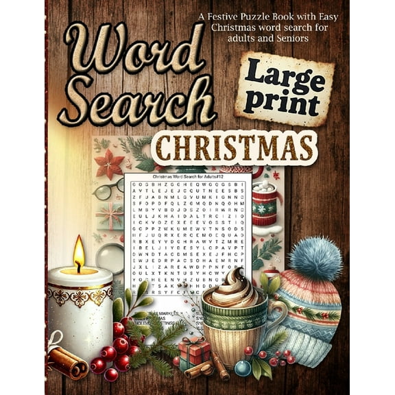 Christmas Word Search Large Print: Easy Holiday Word Searches for Adults and Seniors Large Print Christmas Fun for All A, (Paperback)