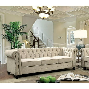 Kinzie Chesterfield Tufted Fabric 3 Seater Sofa With Nailhead Trim Charcoal And Black Com Kinzie Chesterfield Tufted Fabric 3, Kinzie Chesterfield Tufted Fabric 3 Seater Sofa With Nailhead Trim