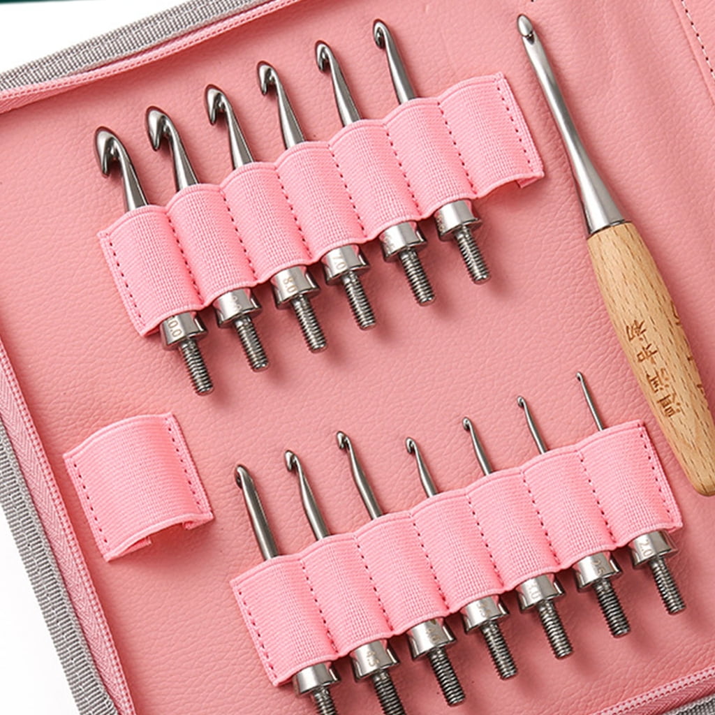 Stainless Steel Crochet Hook with 14 Interchangeable Tip For Knitting Craft