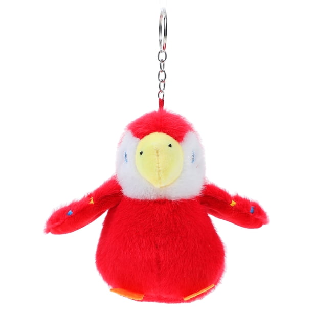Llavero de loro de peluche, llavero de pájaro, llavero de loro de dibujos animados, muñeco de peluche de loro, llavero de loro de dibujos animados, llavero para bolso de coche, accesorios para llave