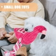 thumbnail image 3 of Juguete de cuerda con chirrido para mascotas, peluche de pana con forma de flamenco, juguete interactivo de peluche limpio con dientes (rosa), 3 of 6