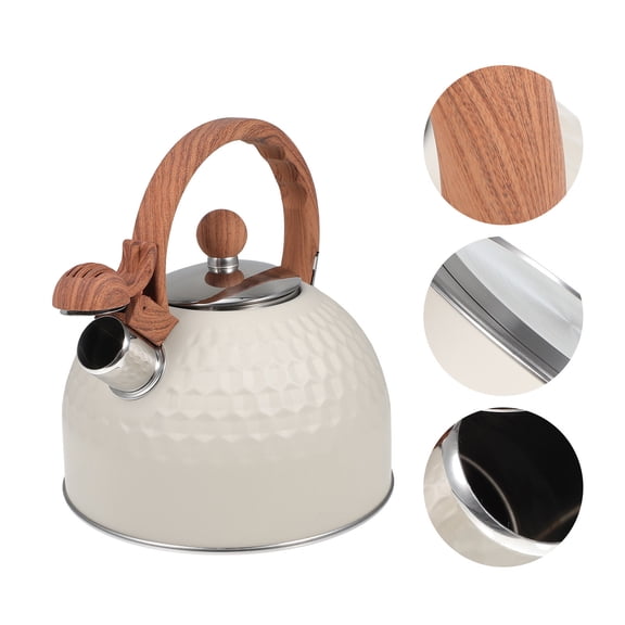 DRAFIDEEP Tea Kettle Stainless Steel Whistling White for Professional Users 1Pcs
