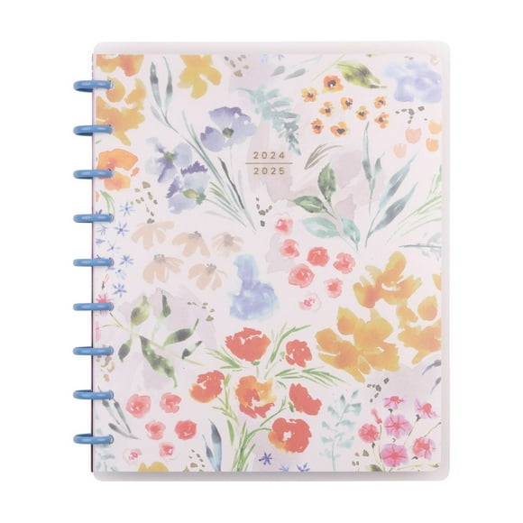Simply by Happy Planner, Kitchen Flowers Weekly Monthly Planner, Classic 7" x 9.25" Size, July 2024-June 2025
