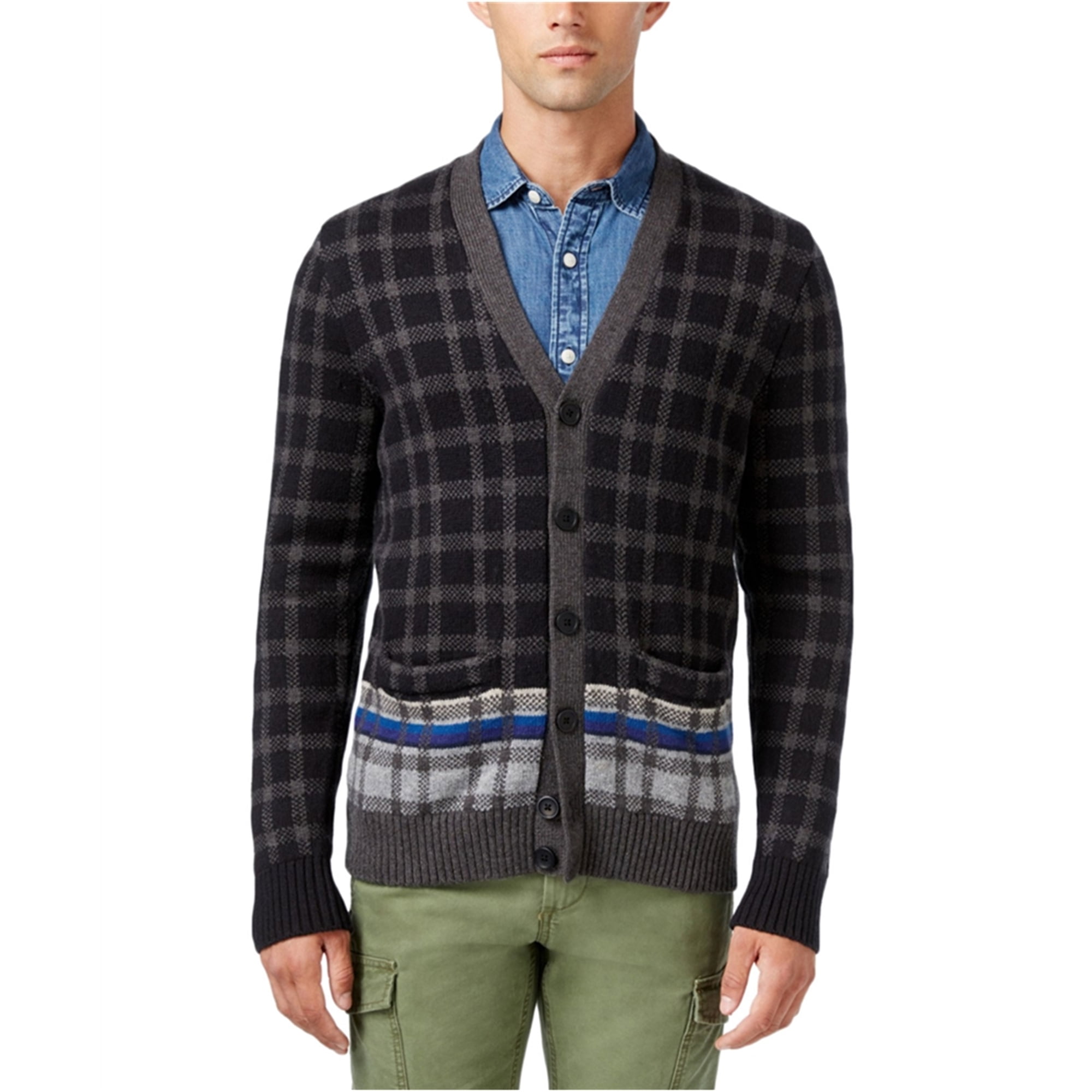 Tommy Hilfiger Tommy Hilfiger Mens Knit Cardigan Sweater, Multicoloured, Medium