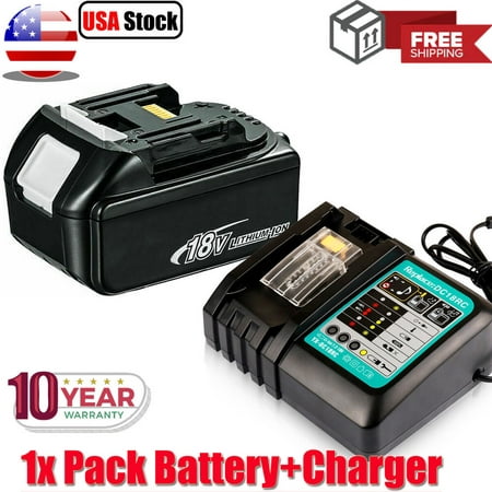

For Makita 18V 5.0Ah LXT Lithiumion 1x Battery(with LED) 1x Charger BL1860 BL1830 BL1850