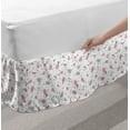 thumbnail image 2 of Fruits Bed Skirt, Motifs of Tropical Pineapples Cherries Pears Strawberries, Elastic Bedskirt Dust Ruffle Wrap Around for Bedding Decor, 4 Sizes, Baby Pink Mint Green, by Ambesonne, 2 of 2