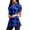 Blue, variant on Tittly Button Down Shirts Womens Shirts Women Casual Plaid Printed Short Sleeve V-Neck Irregular Hem Blouse T-Shirt Tops Short Sleeve Shirts Tshirts Shirts Womens Tops Blue 3XL