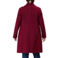 thumbnail image 3 of Agnes Orinda Women's Plus Size St. Patrick's Day Long Coats Notched Lapel Double Breasted Winter Coat with Pockets 4X Burgundy, 3 of 6