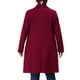 thumbnail image 3 of Abrigo largo de mujer de talla grande Agnes Orinda, con solapa muesca, doble botonadura, abrigo de invierno con bolsillos 3X burdeos, 3 of 7
