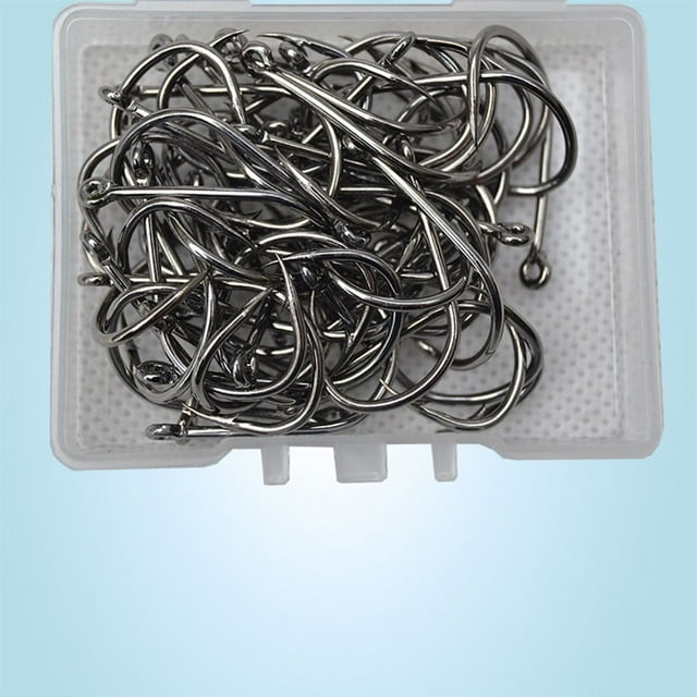 100PCS/Set Carbon Steel Carp Fishing Hook fishhook; Metal Fishhooks Durable Jig Head Fishing Hooks with Hole, Type 10