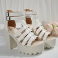 thumbnail image 5 of MKLEKYY Sandalias de Playa para Mujer, Zapatos de Verano Con Hebilla Lisa, Informales, Con Punta Abierta y Tacones Cuadrados, Cómodos, para Playa, 5 of 5