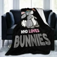 thumbnail image 5 of Cute Rabbit Blanket Funny Rabbit Throw Blanket Soft Warm Just a Girl Who Loves Bunnies Blanket Lightweight Blankets Flannel Fleece Animal Blanket for Sofa Couch Bed Travel Gift for Kids Adults 80"x60", 5 of 6