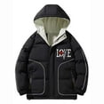 thumbnail image 4 of Odeerbi Kids Boys Girls Hooded Puffer Jacket Halloween Skeleton Winter Coats Thermal Padded Coat Down Jacket Warm Clothes 5-16 Years Kids Long Sleeve Outerwear Heavy Coat Black, 4 of 5