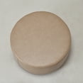 thumbnail image 5 of KINWELL Modern Faux Leather Round Upholstered Ottoman, Multi-Functional Sofa Footrest, Side Table, Extra Seating for Living Room, Bedroom (Khaki, 24" D x 24" W x 13" H), 5 of 11