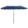 thumbnail image 4 of PHI VILLA 13ft Double-Sided Twin Outdoor Patio Umbrella Market Umbrella, Navy, 4 of 5