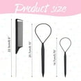 thumbnail image 2 of 3 PCS Hair Styling Tool Set Topsy Tail Hair Tools with 2 PCS Hair Braid Tools and 1 PCS Tail Comb (Black), 2 of 8