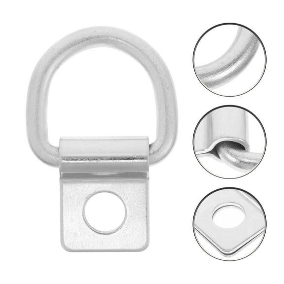 ETHZZLE 1Pcs Silver D-Ring Tie Down Hook for RV Vehicle and Trailers Galvanized Iron Towing
