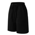 thumbnail image 4 of Miluxas Men's Casual Loose High Waist Drawstring Elastic Waist Solid Shorts with Pockets Clearance Black XL(XL), 4 of 8