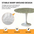 thumbnail image 2 of Elastic Fitted Round Tablecloth, Sage Green Floral Waterproof Stretch Table Cover for 45"-54" Tables, Vintage Spring Botanical Flowers Washable Outdoor Tablecloths for Patio, Picnic, Camping, 2 of 9