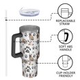 thumbnail image 4 of OBREWU Bulldog Dog and Footprints Tumbler with Handle and Lid,Bulldog Dog and Footprints 40oz Double Wall Vacuum Insulated Tumbler,Cups Gift for Women and Men, 4 of 7