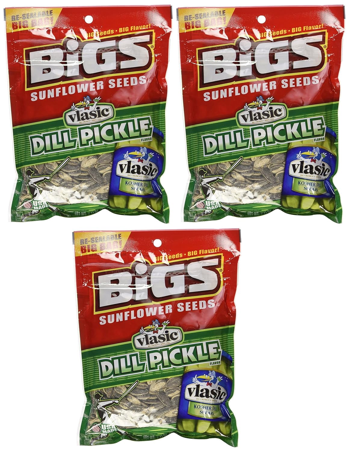 Bigs Dill Pickle Sunflower Seeds, 5.35 OZ (Pack of 8)