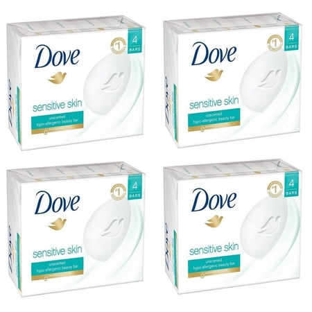 Dove Moisturizing Beauty Bar Sensitive Skin, 3.75 oz, 8 Bars | 2 Packs - 16 bars total