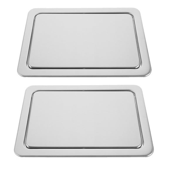 ETHZZLE Set of 2 Countertop Trash Can Lids with Recessed Design and Stainless Steel Swing Flap
