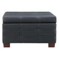 thumbnail image 4 of Detour Strap Square Storage Ottoman in Black Faux Leather, 4 of 8