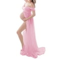 thumbnail image 3 of Julyccc Robe Maxi de Maternité à Épaules Dénudées avec Fente avant pour Séance Photo, 3 of 4