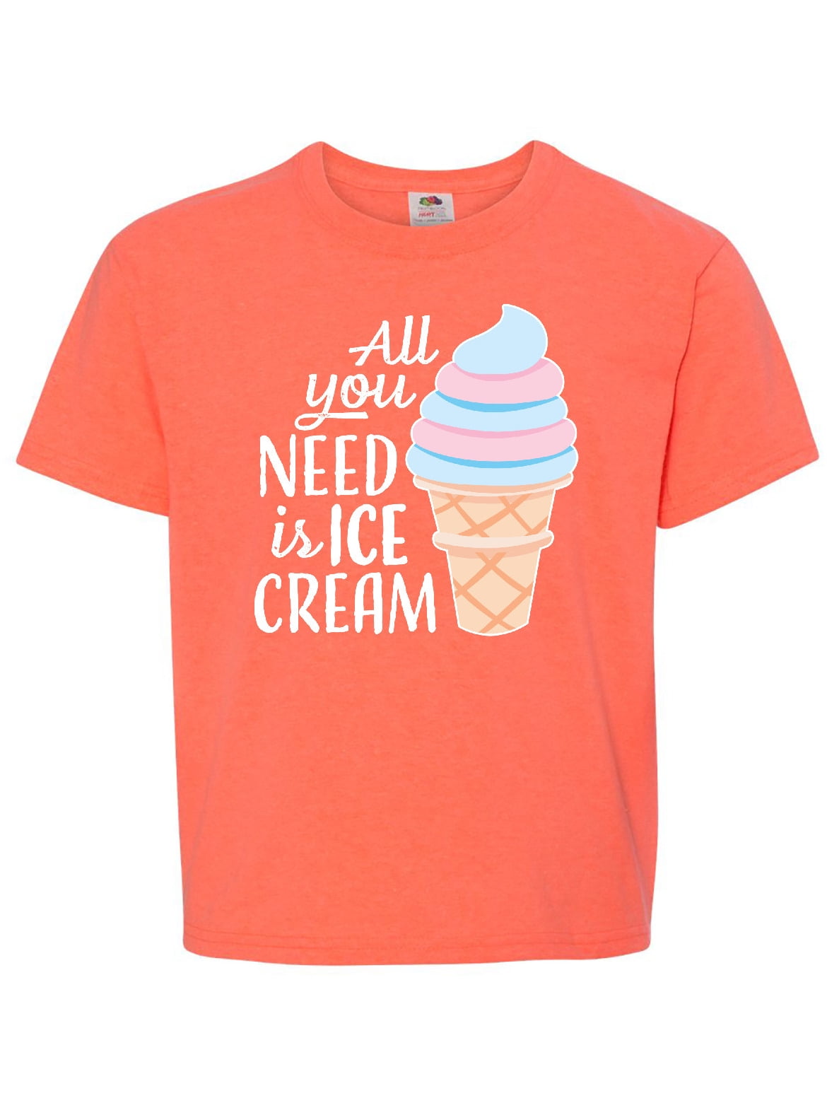 All You Need is Ice Cream with Ice Cream Cone Youth T-Shirt - Walmart ...