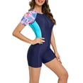 thumbnail image 5 of Lixiuxyad Long Sleeve Swimsuit Full Rash Guard Zip Front Surfing Swimwear Sun Surf,Pink, 5 of 5