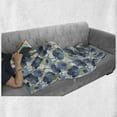 thumbnail image 6 of Floral Soft Flannel Fleece Blanket, Ombre Flowers Romantic Perennial Bouquet Florets Digital Watercolor Effect Art Image, Cozy Plush for Indoor and Outdoor Use, 50" x 60", Grey Navy, by Ambesonne, 6 of 6