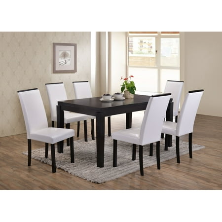 Astaire 7 Piece Kitchen Dining Set, Cappuccino Wood, 59