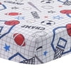 Lambs & Ivy Baby Sports 100% Cotton Fitted Crib Sheet - Football/Basketball