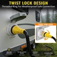 thumbnail image 4 of ZAZFO 75ft 50Amp Generator RV Extension Cord,NEMA 14-50P to SS2-50R Twist Lock Heavy Duty Waterproof Power Cord for Outdoor Home RV,Black-Yellow, 4 of 8