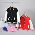 thumbnail image 5 of GYRATEDREAM Boys Girls Zipper Varsity Jackets Kid's Baseball Jacket Top Outerwear Jackets Sports Track Jackets Coat for 3-4Y Red, 5 of 7