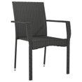 thumbnail image 2 of vidaXL Garden Chairs with Cushions 4 pcs Poly Rattan Black, 2 of 5