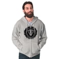 thumbnail image 5 of Lion Jungle Symbolic Spirit Animal Zip Up Hoodie Men's Women's Brisco Brands X, 5 of 6
