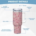 thumbnail image 5 of Sikiie Cute Love Insulated Stainless Water Bottle Lid Travel Mug Cup Insulated Tumblers Cup 40oz Ice Bully With Handle, 5 of 8