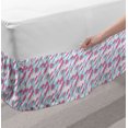 thumbnail image 2 of 1990s Bed Skirt, Eighties Memphis Colors Brush Marks Composition with Diagonal Alignment, Elastic Bedskirt Dust Ruffle Wrap Around for Bedding Decor, 4 Sizes, Pink Aqua and Pale Green, by Ambesonne, 2 of 2
