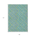 thumbnail image 3 of 9' X 12' Artichoke Green And Aqua Geometric Washable Indoor Outdoor Area Rug, 3 of 5