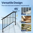 thumbnail image 6 of SPECSTAR 2-Pack Galvanized Steel Hand Rails for Outdoor Steps – 40.6" Black Oval and Safety Balusters Exterior Railing Kit for Porch, Deck, or Indoor Stairs (4-Step, Black), 6 of 9