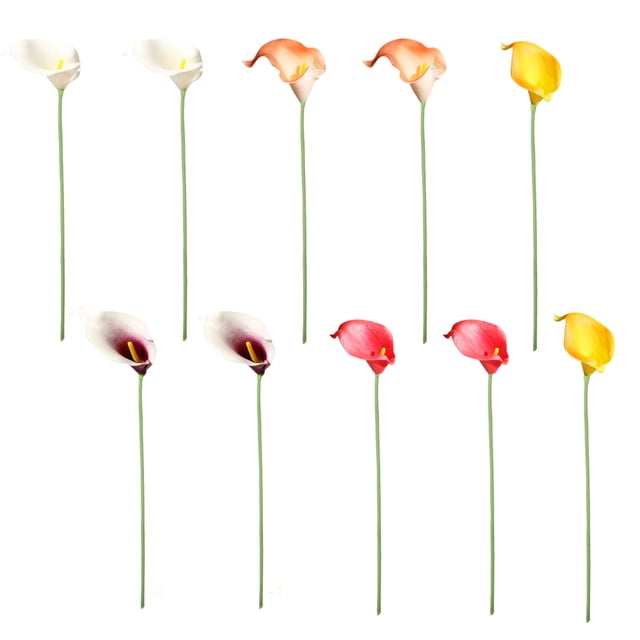 Calla Lily 10 piezas ramo de flores artificiales para boda novia ducha decoración del hogar Faux Calla Lilies flor Zhivalor CPB-SSW2149-4