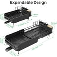 thumbnail image 6 of Large Dish Drying Rack - Expandable (19.3" to 29.4") Dish Rack for Kitchen Counter, Stainless Steel Dish Drainer with Utensil Holder, Pan Holder & Pot Lid Holder, Black, 6 of 9