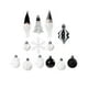 thumbnail image 1 of 32 Uds. de adornos navideños, adornos de bolas de Navidad, colgantes, decoraciones para árboles de Navidad para bodas, coronas, fiestas, decoración Blanco negro Macarena Bolas colgantes para fiestas, 1 of 8