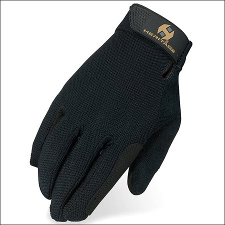 UPC: 0797698310664 | 50HE 09 Size Heritage Summer Trainer Horse Riding Equestrian Glove Leather Black