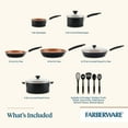 thumbnail image 3 of Farberware Easy Clean 14 Pcs Ceramic Nonstick Cookware Set with Cooking Tools, Dishwasher Safe, Black, 3 of 12