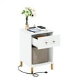 thumbnail image 4 of Furinno Tidur End Table with USB Type-C Charging Station in White, 4 of 6